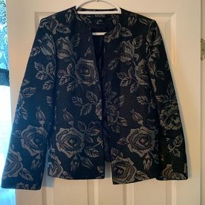 Black silver pattern blazer